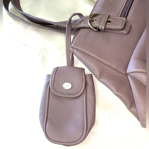 Nine West Lavender Vegan Leather Shoulder Bag Tote + Phone Pouch Y2K - Picture 3 of 8